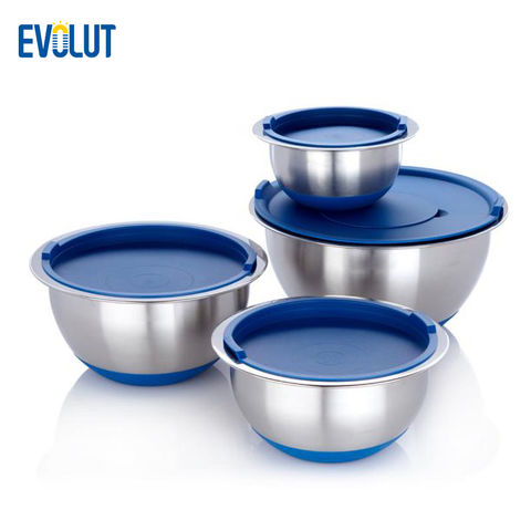 Buy Wholesale China Mixing Bowls With Airtight Lids, 6 Piece Stainless  Steel Metal Bowls By Umite Chef, Measurement Mark & Salad Bowl at USD 4.7