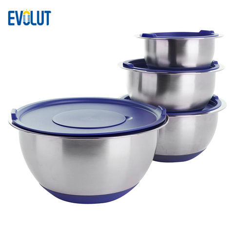 Buy Wholesale China Mixing Bowls With Airtight Lids, 6 Piece Stainless  Steel Metal Bowls By Umite Chef, Measurement Mark & Salad Bowl at USD 4.7