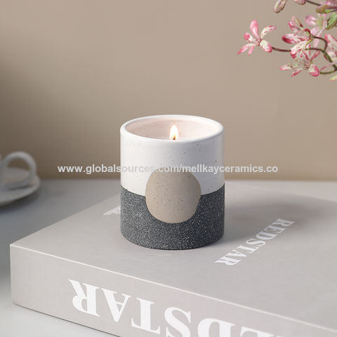 Buy Wholesale China Nordic Ceramic Candle Jar Glazed Speckeled White  Classic Style Pottery Cup With Simplity Design & Nordic Candle Jar With Max  at USD 1.5
