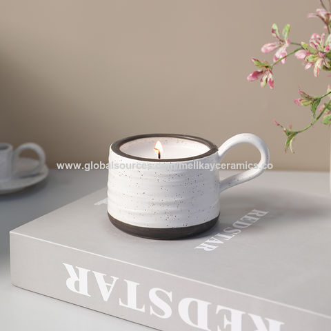 Buy Wholesale China Nordic Ceramic Candle Jar Glazed Speckeled White  Classic Style Pottery Cup With Simplity Design & Nordic Candle Jar With Max  at USD 1.5