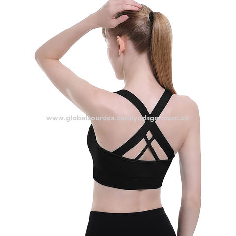Sports Bra for Women High Impact Work Out Bra with Support Front Zipper Gym  Padded Bras with Adjustable Straps