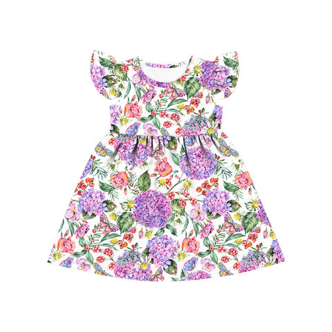 Children s Kids Macys Flower Smocked 4 Year Old Girl Dress Princess Fance Pattern Baby Dress 0.99 Wholesale China Macys Flower Girl Dress at factory prices from Yiwu City Yiyuan Apparel Co