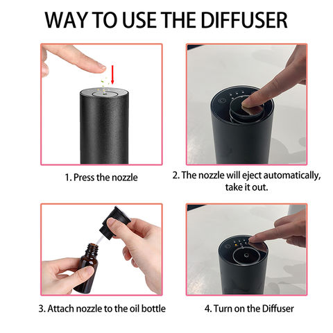 Difusor de coche sin agua, difusor sin agua para aceites esenciales con  temporizador y tecnología sin fugas, difusor de aceite esencial de