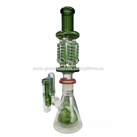 12 Glycerine Filled Inline Glass Water Pipe