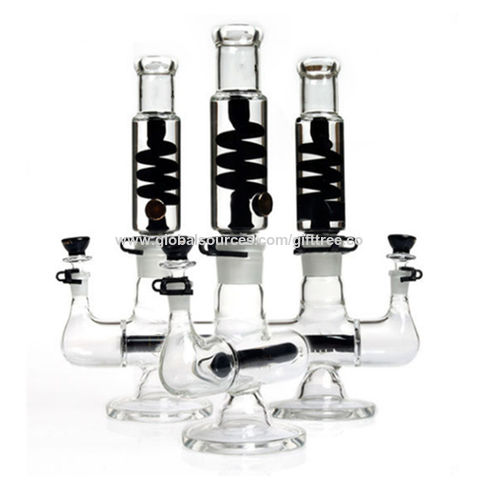 12 Glycerine Filled Inline Glass Water Pipe