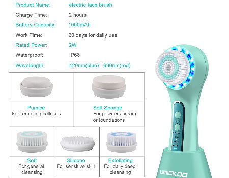 Waterproof Vibrating Electric Usb Facial Brush Cleaner Sonic Silicone Facial Clean Brush supplier