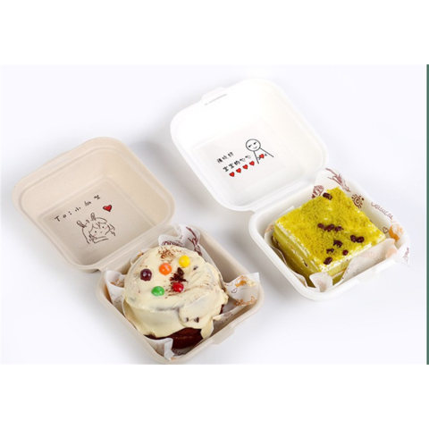 50PCS Disposable Biodegradable 8 Inch Hamburger Box,Bento Lunch