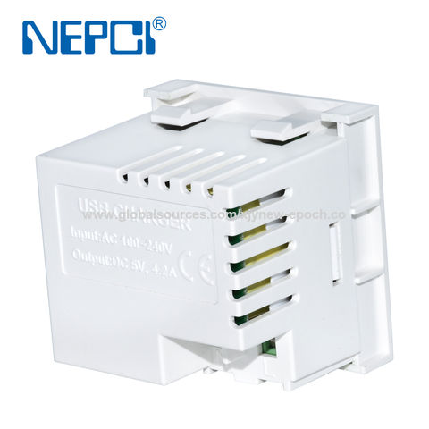 وحدة شاحن USB بمنفذ USB نوع A+C QC4.0 45*45mm 5V4.2A XJY-USB-17E-A/C NEPCI - شاحن USB جداري للشركات
