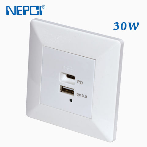 Night Light Wall Power Outlet 4.2A USB Ports Auto On/Off Sensor