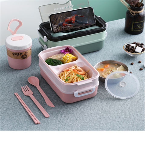 500/710ml Hot Food Thermo Bottle Stainless Steel Portable Thermos Lunchbox  With Spoon For Kids School Leakproof Mini Soup Cup