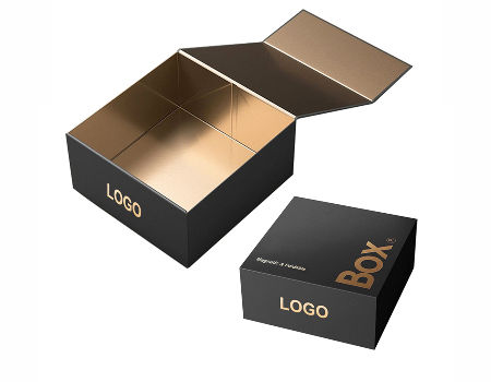 Black Vertical-textured Paper Cardboard Jewelry Gift Boxes With