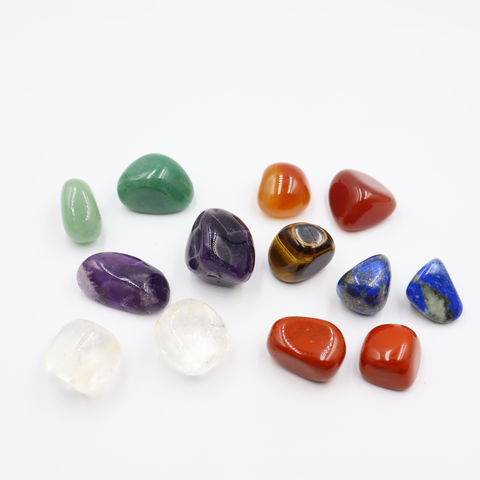 Livraison Gratuite 7pcs/Set Reiki Pierre Naturelle Polie Roche Quartz Yoga Énergie Perles pour Chakra