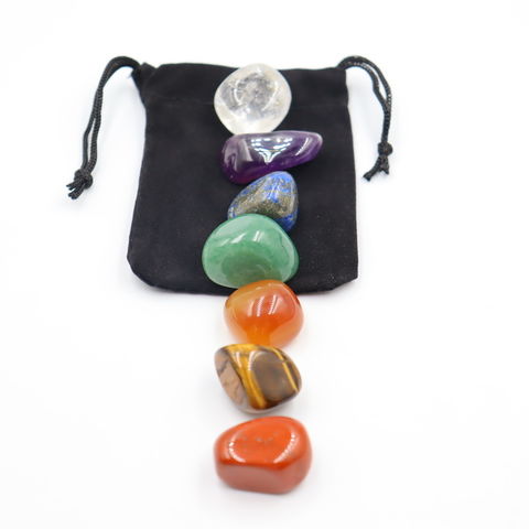 Livraison Gratuite 7pcs/Set Reiki Pierre Naturelle Polie Roche Quartz Yoga Énergie Perles pour Chakra