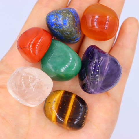 Livraison Gratuite 7pcs/Set Reiki Pierre Naturelle Polie Roche Quartz Yoga Énergie Perles pour Chakra
