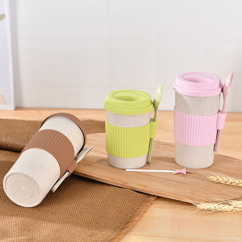 350/450ML Reusable Coffee Cup Eco-Friendly Wheat Straw Coffee Mugs