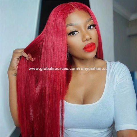 Best Selling 22 Inch Lace Front Wig Red Color Hd Transparent Lace