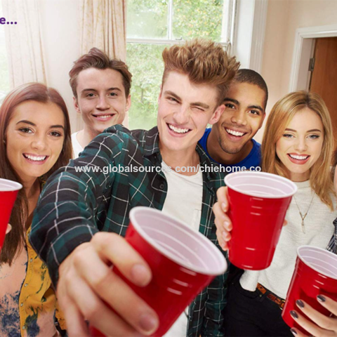 Buy Wholesale China Cold Drink Plastic Disposable Cups,beer Pong Cups & Disposable  Red Pet Cup at USD 0.09