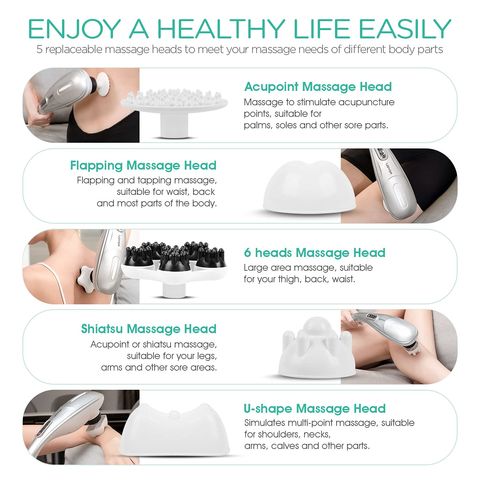 Hand Massager, Electric Rechargeable Wireless Portable Shiatsu