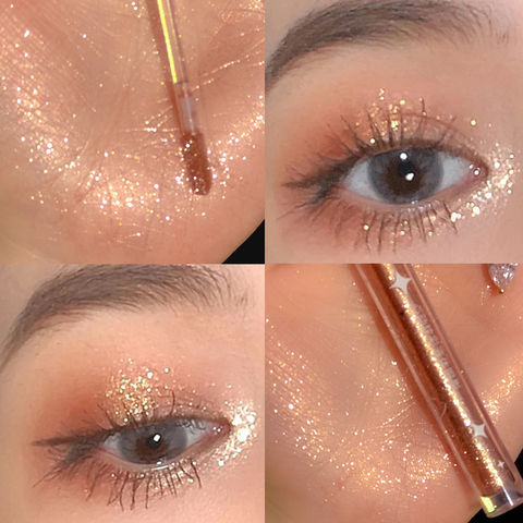 Glitter Liquid Eyeshadow Pearlescent Long Lasting Waterproof Liquid Eye  Shadow Quick-drying Glitter Shimmer Eye Makeup Cosmetics