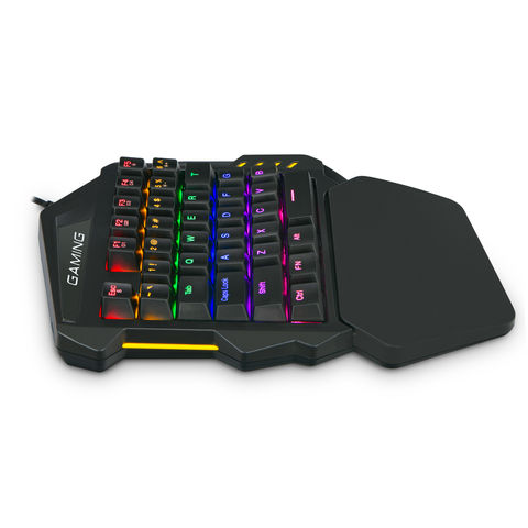 Une main mécanique clavier de jeu rgb rétro-éclairé portable mini 35key  clavier de jeu contrôleur de jeu pour pc pour ps4 xbox gamer