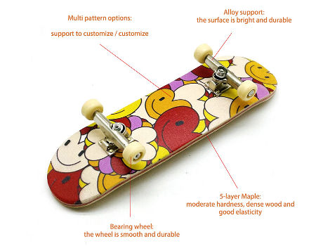 A40 Finger Skateboard Professional Maple Double Rocker Mini Skateboard Decks Sports Bearing Wheel supplier