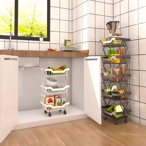 Kitchen Shelf Floor Multi-Layer Vegetable Rack Household