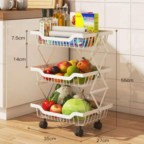 Kitchen Storage Organizer Kitchen Accessories Kitchen Shelf Basket Trolley  Cart Vegetable Fruit Rack Organization Holders - AliExpress