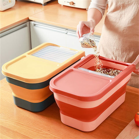 Foldable Rice Storage Container, Pet Food Storage Container