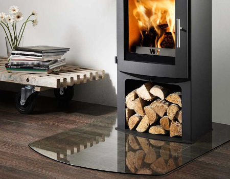Rectangular Glass Hearth Floor Plate For Multifuel Wood Burning Stoves 12mm 