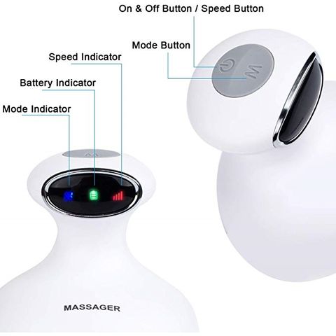 La depresión principal sin cuerda del massager del PDA eléctrico con masaje principal impermeable dirige
