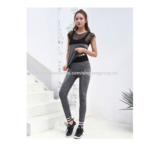 Yoga pants Women's running fitness pants seamless stretch slim slimming letters casual pants apparel