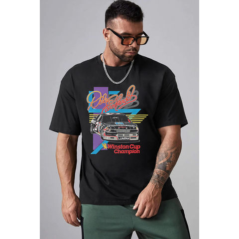 Compre T-shirt Preta Com Estampa Gráfica De Carro, Ombro Drop, Camiseta  Masculina De Grandes Dimensões e T-shirt de China por grosso por 5.12 USD