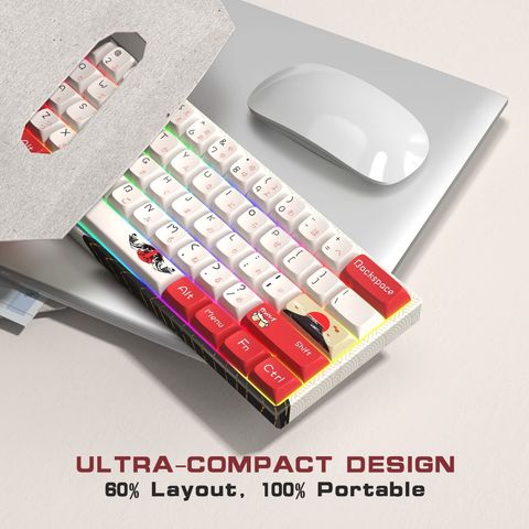 Touches de clavier personnalisées - Jeu de touches 60 %, compatible avec les claviers mécaniques GK61/GK64/RK61/Anne/GH60/ALT61
