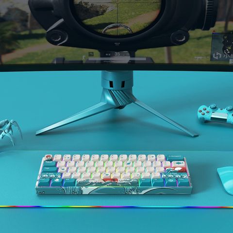 Touches de clavier personnalisées - Jeu de touches 60 %, compatible avec les claviers mécaniques GK61/GK64/RK61/Anne/GH60/ALT61