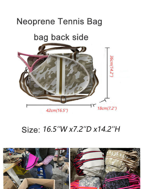 Buy Wholesale China Sh2235 Camo Pickleball Bags Gym Travel Tote Beach  Duffel Women Custom Designer Neoprene Tennis Bag & Tennis Bag at USD 22.9