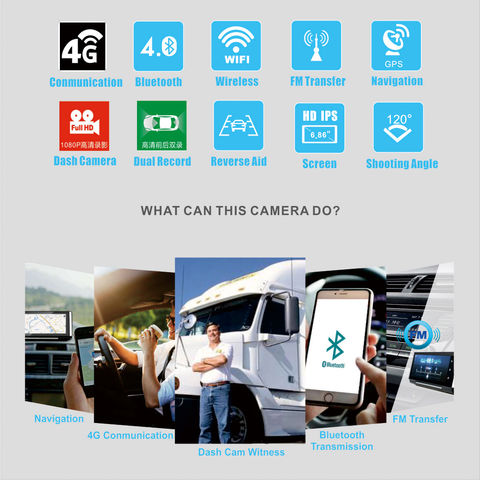 6.86 Inch Touch Screen FHD 1080P Multi-Functional Dual Camera Car DVR GPS  Bluetooth 4G WiFi Dash Cam - China WiFi Dash Cam, Bluetooth Car DVR