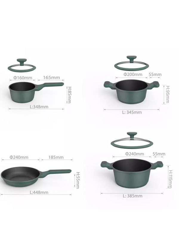 Pots and Pans Set - Kitchen Nonstick Cookware Sets Granite Frying Pans for  Cooking Marble Stone Pan Sets Kitchen Essentials 11 Piece Set Beige（Large  size pan & Saucepan） 