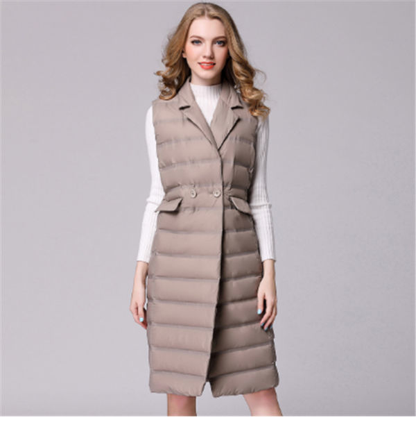 Buy Wholesale China Fashion Women Long Down Vest Jacket Sleeveless Clothing   Jacket | Global Sources