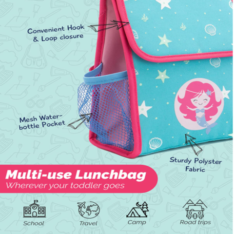Kids Lunch Bag - Insulated Lunch Bag Kids with Water Bottle Holder