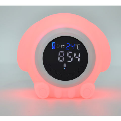 1 pieza de reloj despertador para niños, luz LED Digital, reloj despertador,  luz nocturna, niña, niño