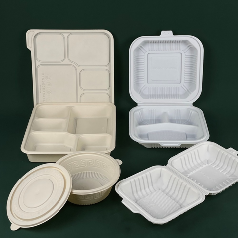 Recipientes desechables [100 paquetes] Recipiente ecológico para  preparación de comidas con tapa, cuencos de papel con tapas, contenedores  de