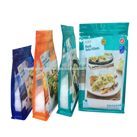 2KG Zipper Frozen Meat Vegetable Packing Bags Stand Up Pouch Bags For  Seafood