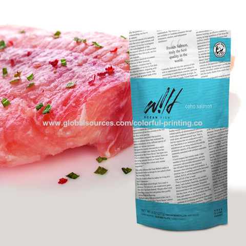 2KG Zipper Frozen Meat Vegetable Packing Bags Stand Up Pouch Bags For  Seafood