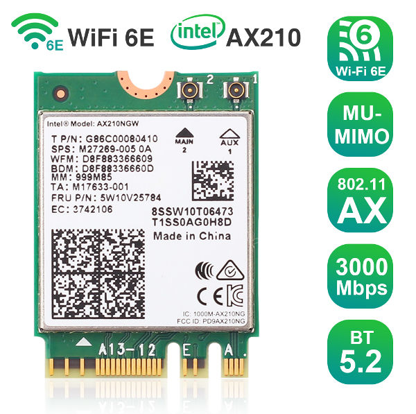 Achetez en gros Modules Wi-fi Intel Ax210 Chipset Wifi 6e Carte Pci E  Blue-tooth 5.2 Adaptateur Sans Fil Double Bande Chine et Modules Wi-fi à  11.5 USD