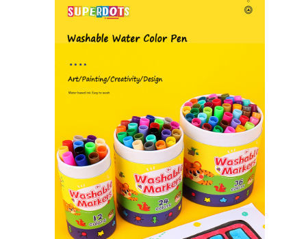 Buy Wholesale China 12/24/36 Colors Water Based Color Pens Kids Art  Painting Marker Sets Washable Skin Safe Ink Markers & Washable Color Pen  Drawing Set at USD 0.13