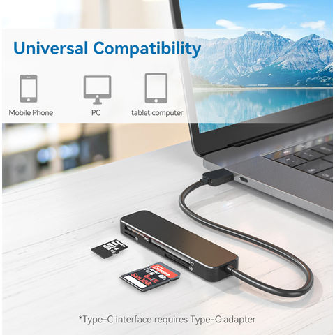 Adaptateur compact de lecteur de carte SD et Micro SD vers USB 3.0