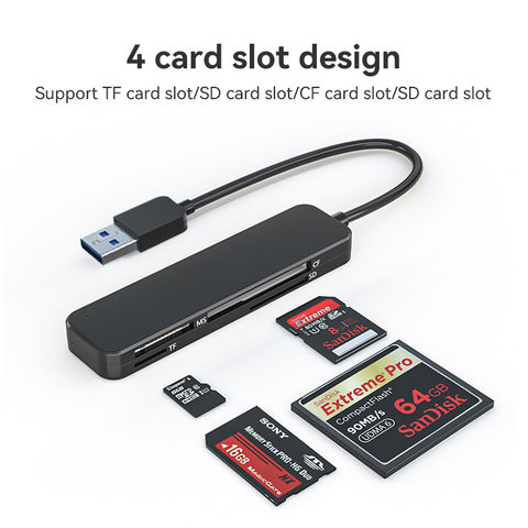 Lecteur de cartes USB, USB-C, USB 3.0, SD/microSD, Alu au meilleur prix