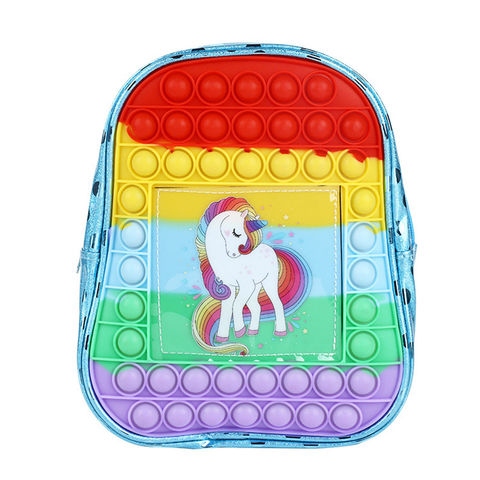 Cute Cartoon Middle School Student Bag Unicorn Girl Rainbow Pony Backpack, Fashion Backpacks