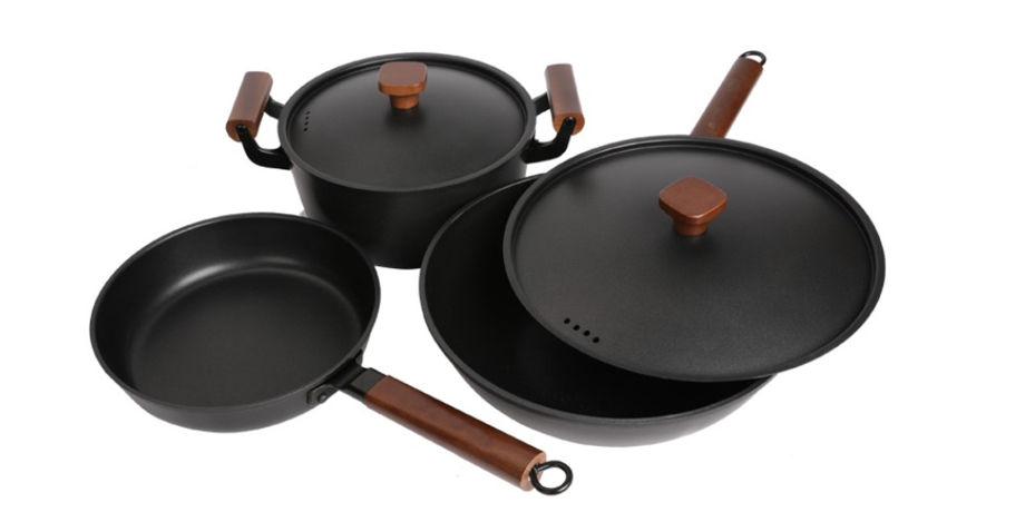 Buy Wholesale China 5pcs Iron Cookware Set Nonstick Pots And Pans, Wood  Inspired Handle, Pfas-free, Dishwasher Safe & Cookware Set at USD 20.81