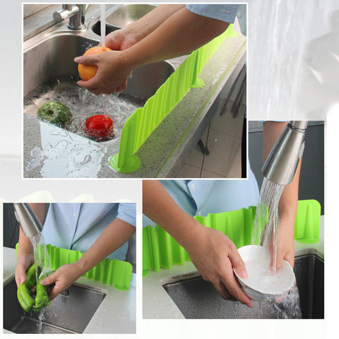 Protection évier Sahgsa Silicone 61cm - Anti-éclaboussures Robinet - Coussin égouttage